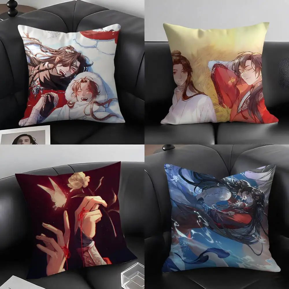 

Hot Anime H-heaven Officials BlessingS Pillow Case Soft Plush Fabric Double Sided Print Decorative Home Living Room Gift Cushion