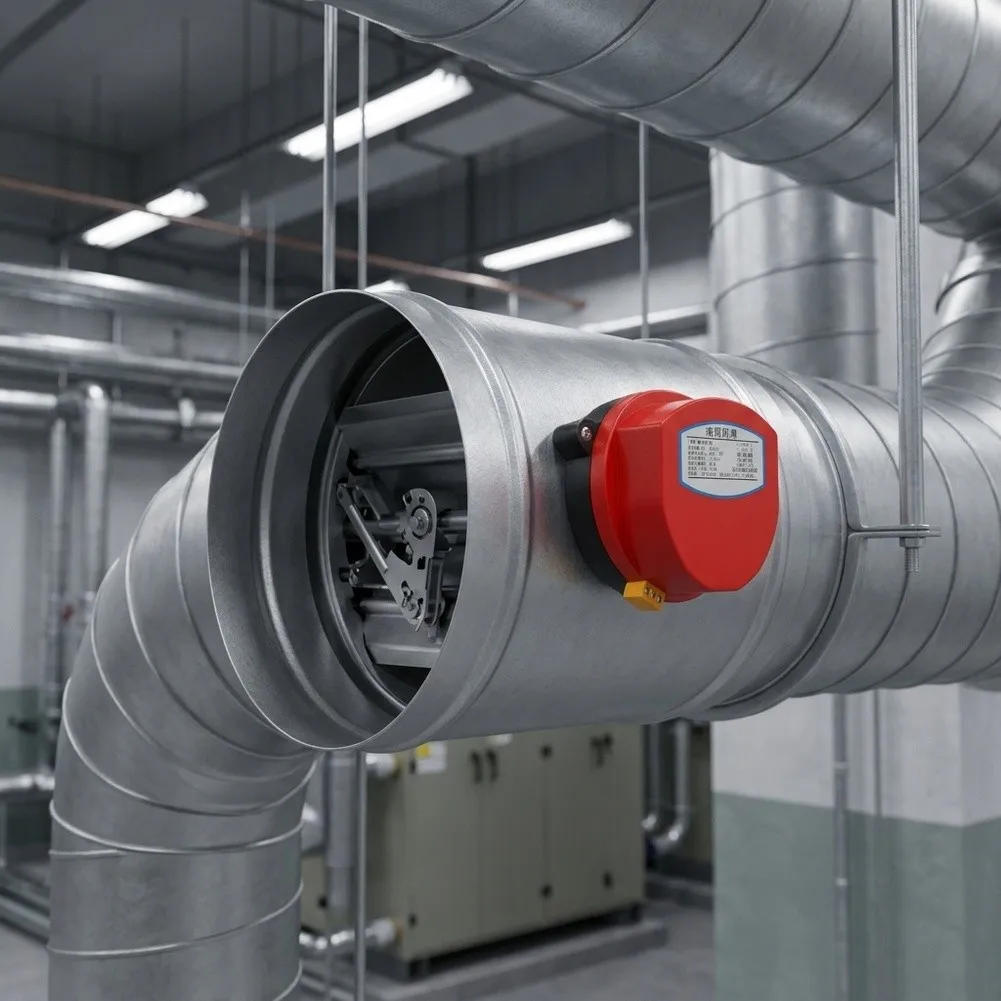 220V Galvanized Motorized Air Damper Check Valve Fit 3/4/5/6/8 Inch Round Duct HVAC Ventilation Air Volume Control Pipe Fitting