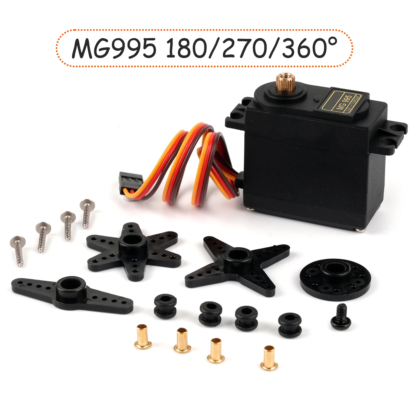 15KG Analog Servo Motor MG995 180/270/360 Degree All Metal Gear for Arduino UN O JR Car RC Model Helicopter Boat
