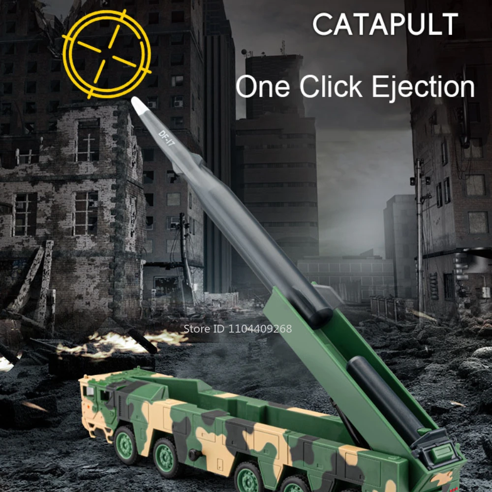 1:50 DF-17 DF-21D لعبة إطلاق الصواريخ نموذج سيارة دييكاست ضوء الصوت المعدني محاكاة نماذج مصغرة عسكرية جمع الهدايا #3