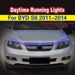 Daytime running light fog cover light For BYD S6 2011-2014 Waterproof Flexible Decorative Atmosphere Lamps Ambient Light DRL 12v