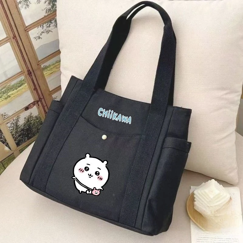 Anime Chiikawa Kawaii Lovely Tote Bag Girls Large Capacity One Shoulder School Bag Usagi Hachiware Student Tuition Bag Sweet New view 6