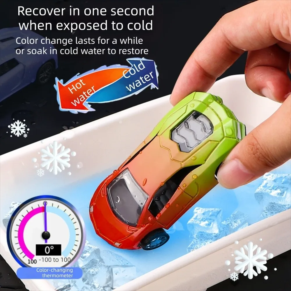 Temperature Sensitive Magic Car Durable Alloy 1:64 Scale Color Changing Sports Car Model Mini Racing Car Alloy Racing Cars