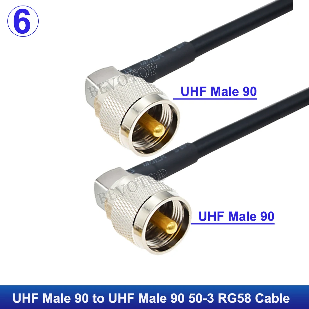 1 Stück RG58 PL259 UHF-Stecker auf SO239-Buchse UHF-Stecker/Buchse-Verbinder RG-58 RF Koaxialkabel mit Geringer Verlustrate für CB-Funk