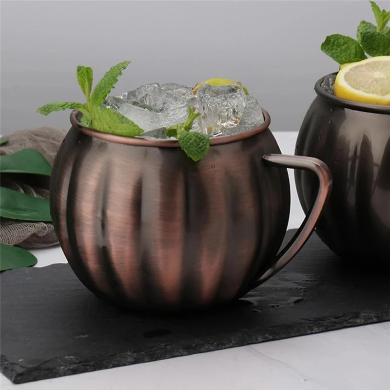 

700ml Pumpkin Copper Mugs Metal Mug Cup Stainless Steel Beer Wine Coffee Cup Bar Tools
