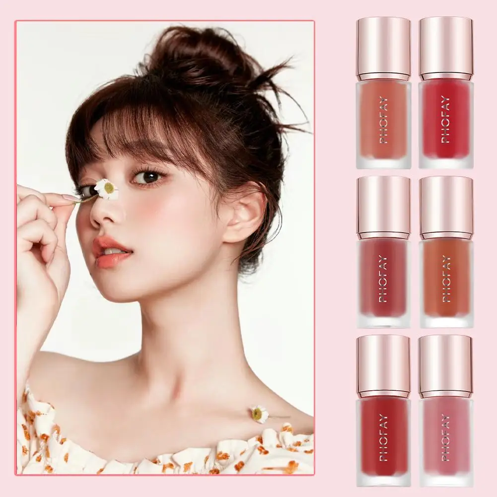 أحمر خدود سائل لامع للوجه غير لامع، أحمر خدود ناعم للخد، كونتور روج، عصا مكياج مقاومة للماء، أحمر خدود جرلي وردي #6