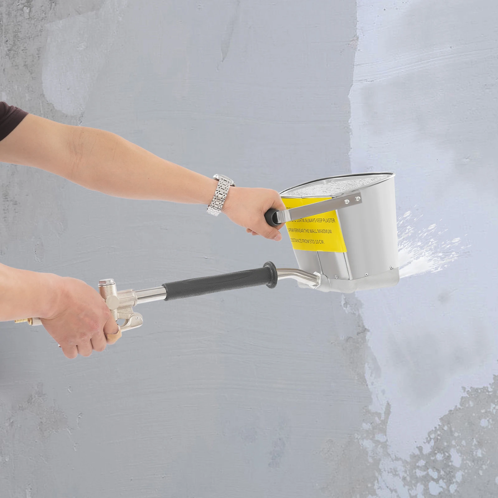 

Распылитель Stucco для цемента, мощный текстурный пистолет мощностью 2600 Вт, емкость бункера 4 л, 6 шт. ㎡ /мин Скорость распыления для штукатурки стен, бетонного покрытия