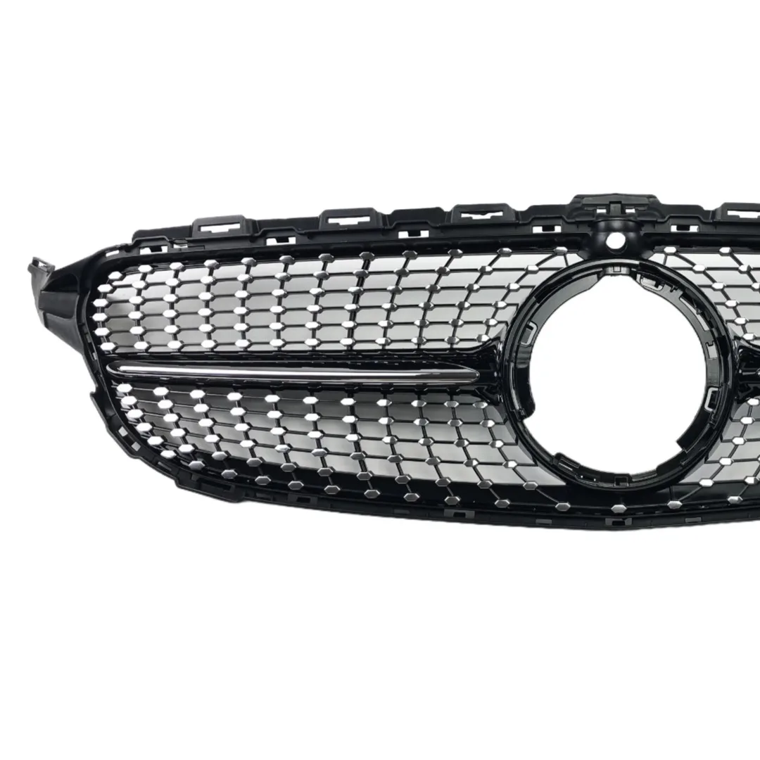Accessori centrali di ingresso per Mercedes Benz classe C W205 C205 2019-22 C180 C200 C260 Stelle Stile Griglia anteriore Griglia paraurti Griglia