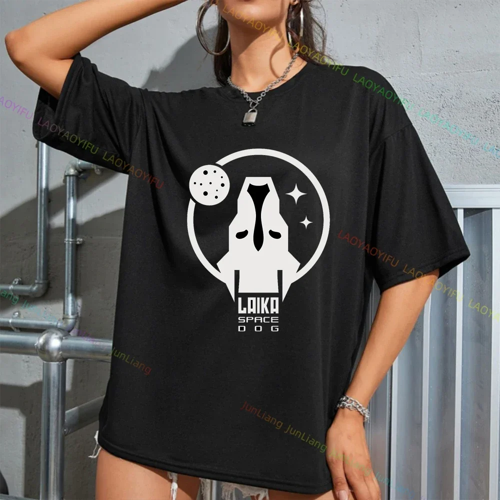 Cccp السوفياتي لايكا رجل الفضاء الروسي الملابس Harajuku تي شيرت للرجال الملابس المتضخم قمم تي شيرت قصيرة الأكمام المحملة Y2k