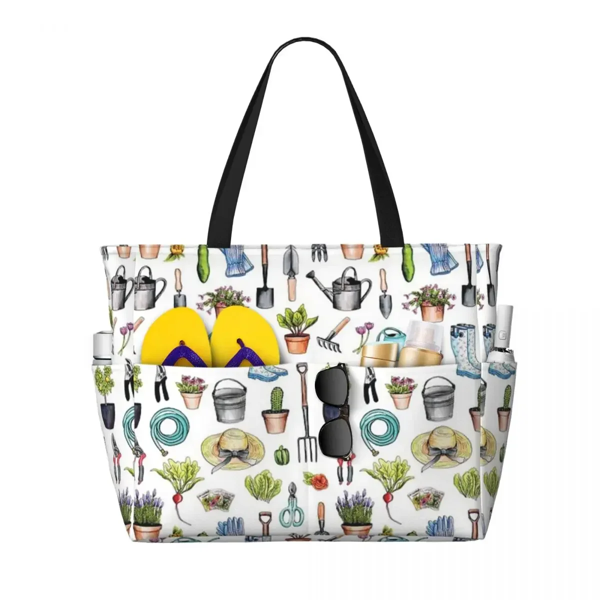 

Garden Gear Spring Gardening Pattern Beach Travel Bag, Tote Trendy Adult Gifts Shoulder Multi-Style