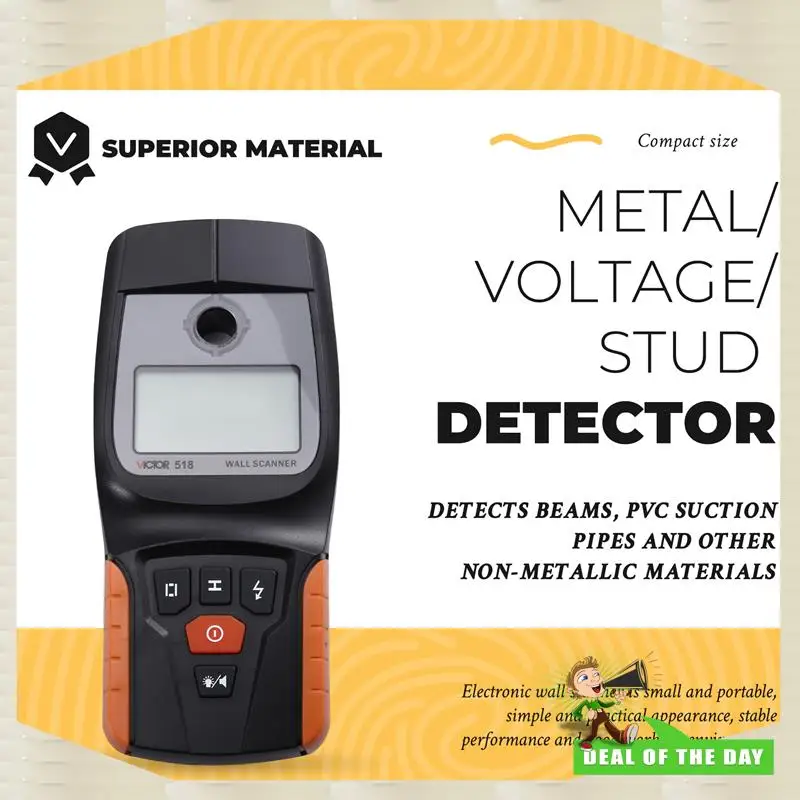 24-Hour Delivery VICTOR Plastic Handheld VC518 Wall Scanner Sensor Wall Scanning Inspection Device For Magnetic Metal Detection