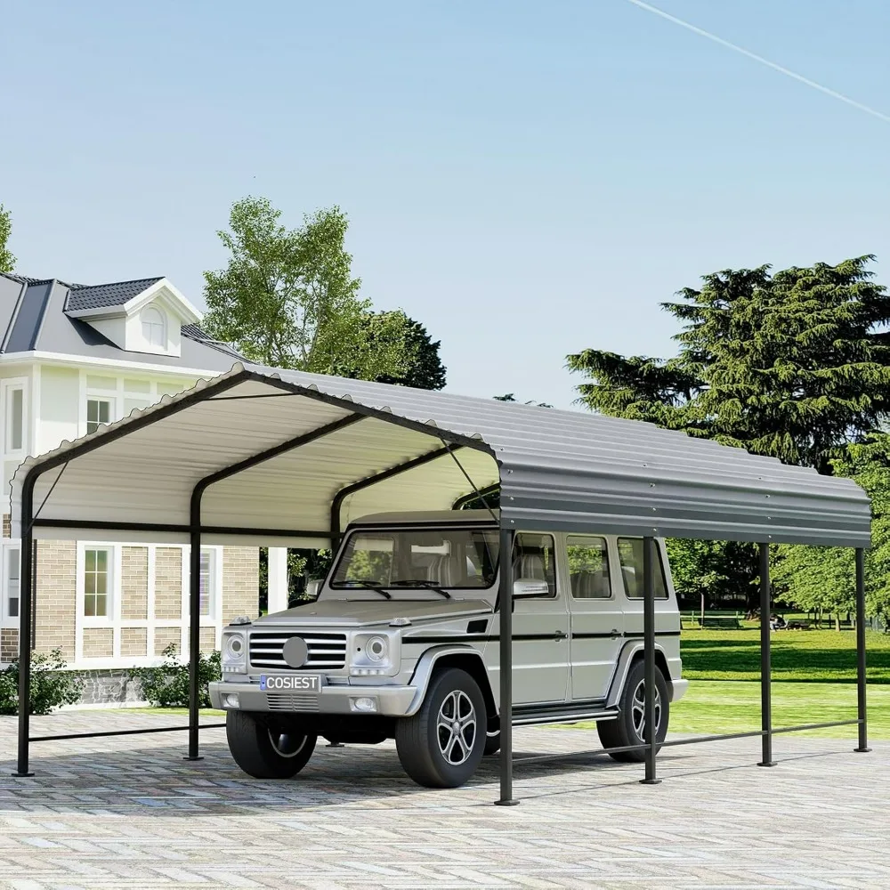 

Metal Carport,10'x20' with Galvanized Steel Roof, Heavy Duty Metal Canopy, Outdoor Garage Car Shelter Shade, Carport Carport