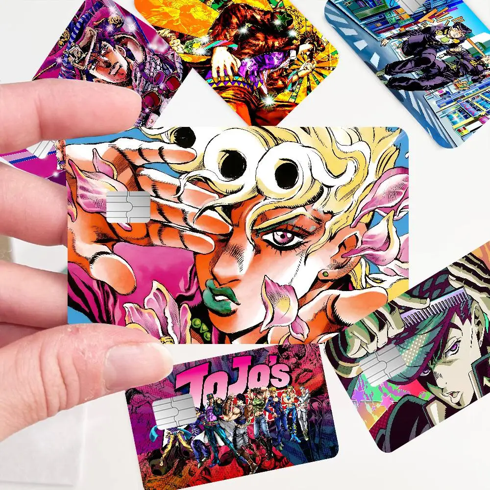 Anime JoJo Bizarre Adventure Game Film Cover Sticker Case For Small Chip Credit Debit Card Front Side