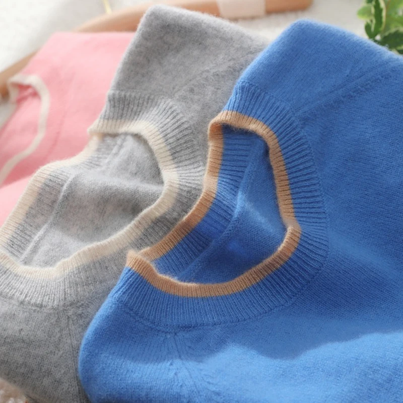 

Зимний теплый шерстяной свитер для мальчиков, однотонная майка из 100% шерсти для девочек, пуловер, свитер, детский кашемировый детский свитер для подростков, пальто