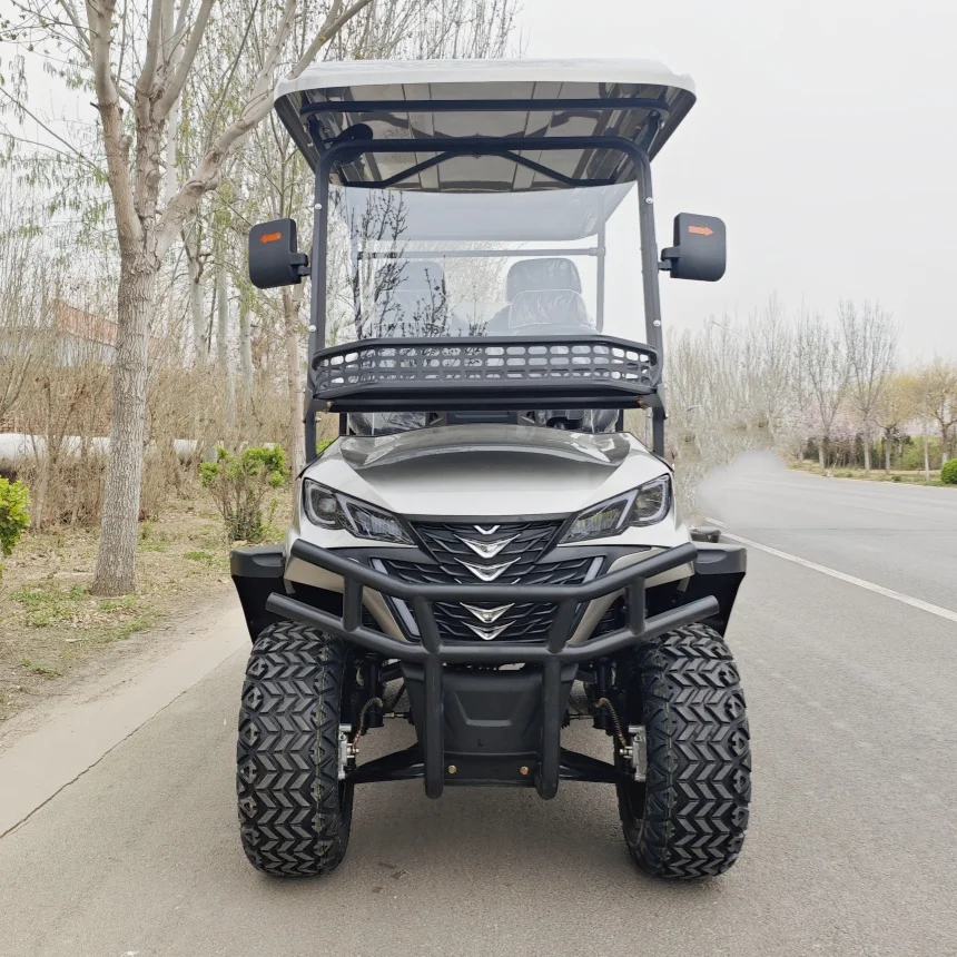 

Solar Powered Electric Golf Carts 4 6 Seater Street Legal Vehicles Adult With Touch Screen Multimedia Player Bluetooth Speakers