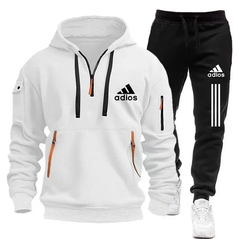 New men\'s hoodie+pants, autumn and winter sports suit, casual sports hoodie set, men\'s casual sports jogging set