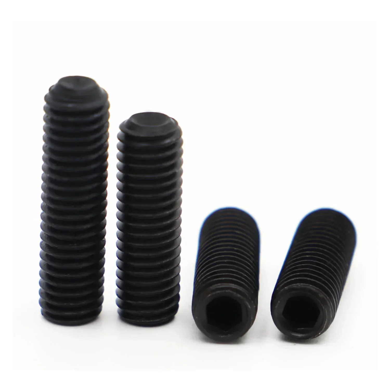 5-50pcs M1.6 M2 M2.5 M3 M3.5 M4 M5 M6 M8 M10 M12 DIN916 Black 12.9 Steel Hex Hexagon Socket Allen Cup Point Grub Bolt Set Screw