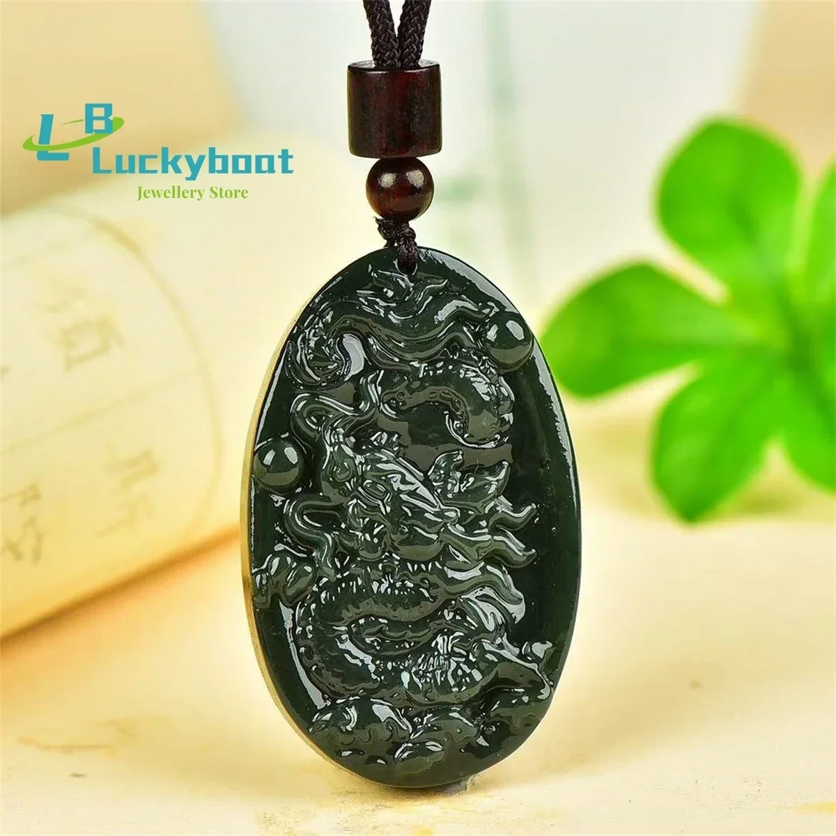 Natural Hotan Jade Zodiac Dragon Flying Pendant Simple and Generous Personality Fashion Versatile for Men and Women
