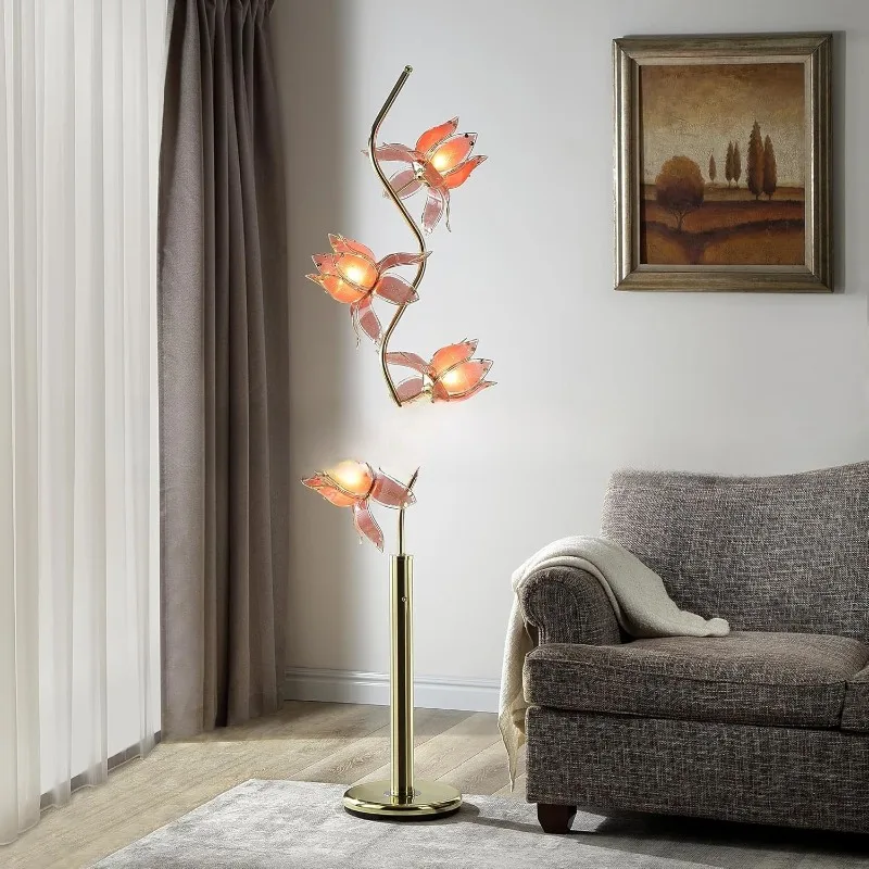 

Hot-selling lotus desk lamp floor lamp glass flower living room bedroom lamp