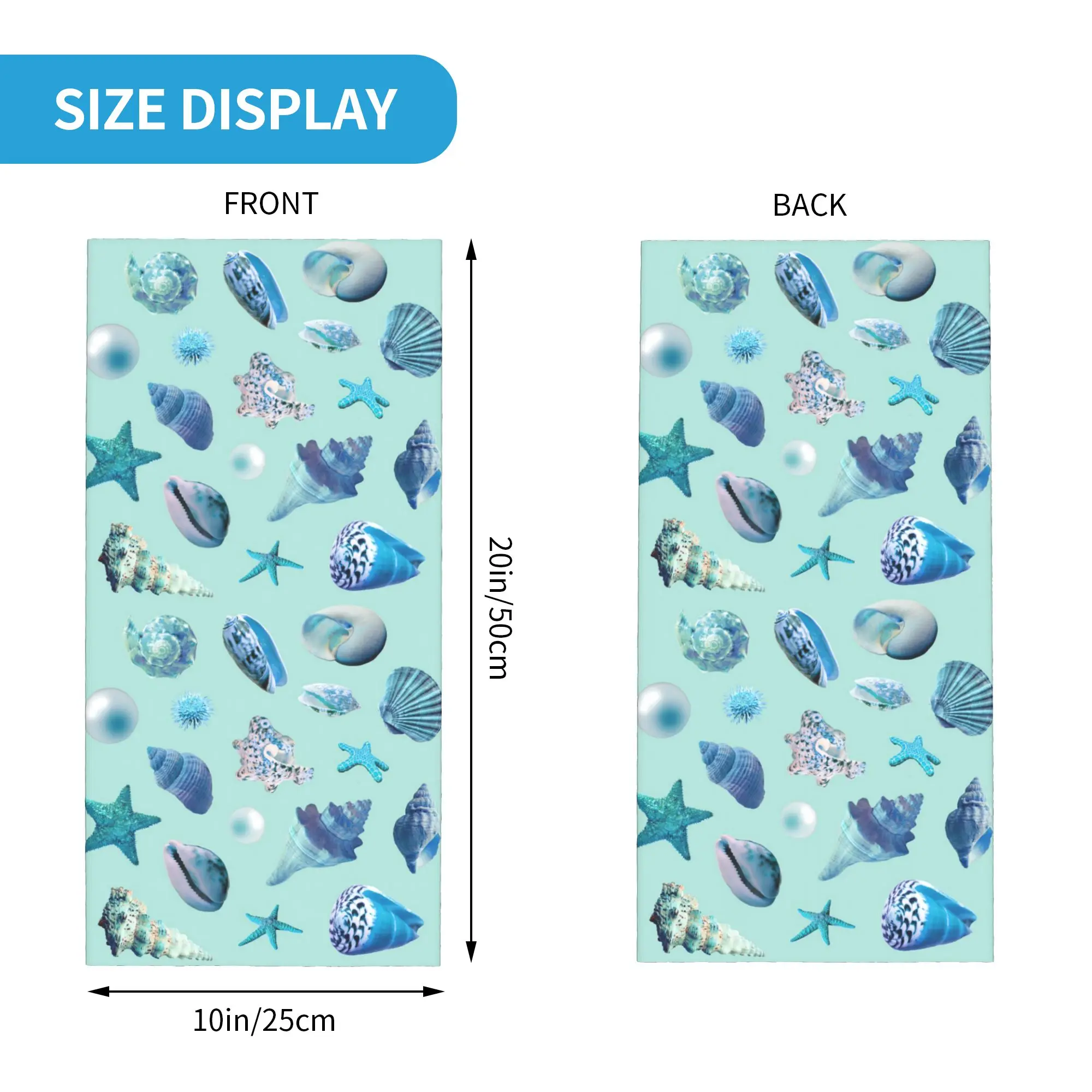 Ocean Treasures Bandana Neck Cover Printed Wrap Scarf Headband Outdoor Sports Unisex Adult Washable