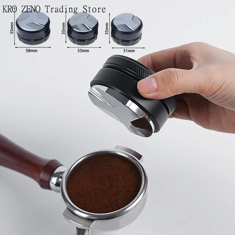🔝 Distribuidor de Café Ferramenta de Distribuição/Nivelador de Espresso com 3 Rampas Anguladas Ajustáveis, Tamper de Palma, Compatível com Porta-Filtro de 51/53/58mm, 1 Unidade ✨