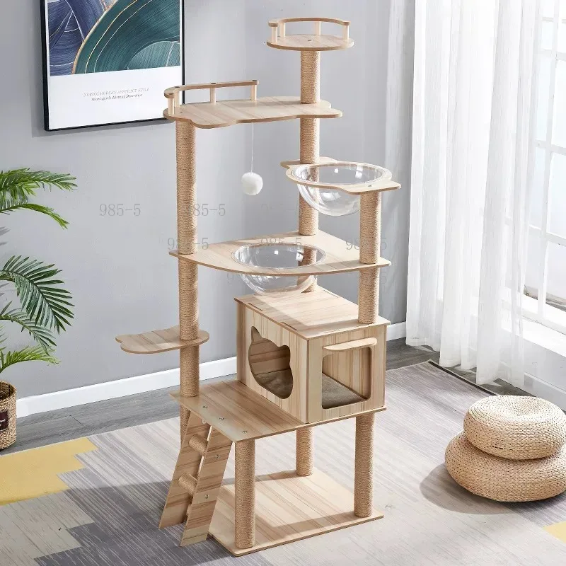 Modern Large Cat Condo Tower Durable Scratching Post Indoor Pet Rest Furniture