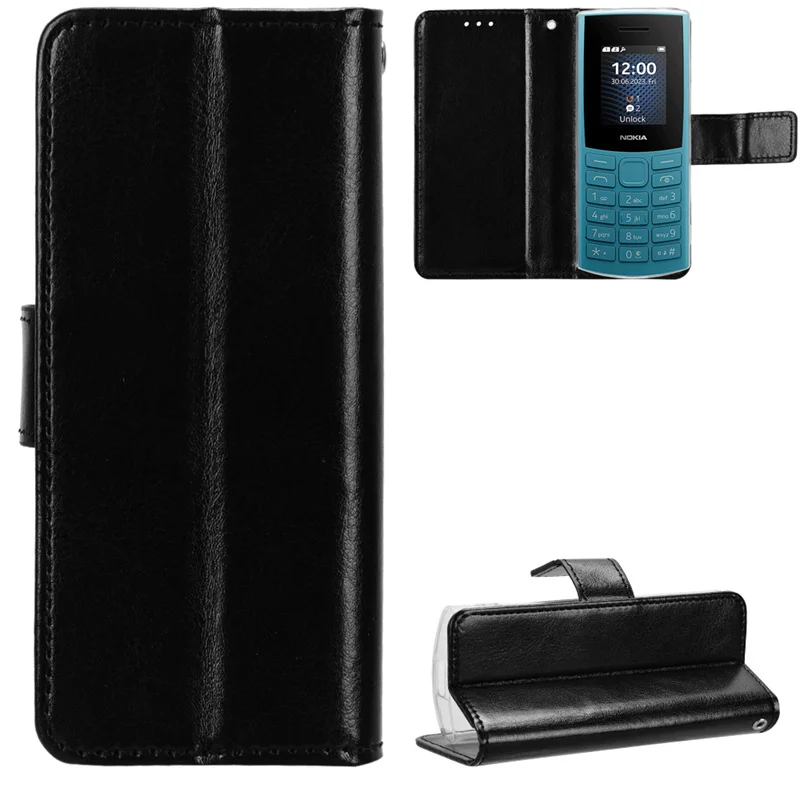 Adecuado para Nokia 105 4G 2023 funda de lujo con tapa de cuero PU cartera con cordón funda con soporte para Nokia 105 4G 2023 bolsas para teléfono