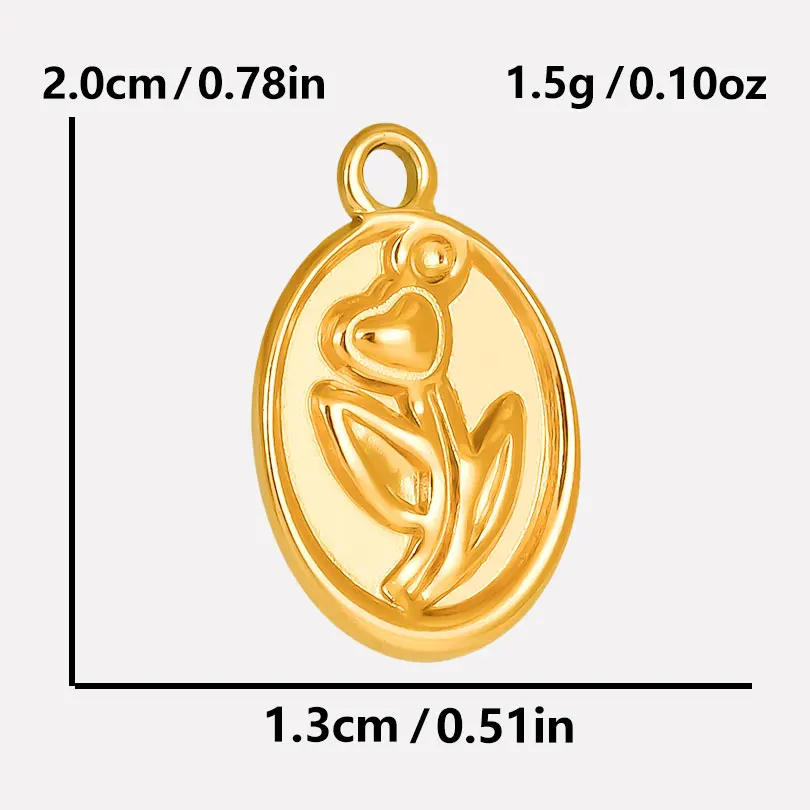Echt vergoldet Mode Kpop Piercing Schmuck Mädchen Schleife Blume Herz Anhänger Ohrring Edelstahl Creolen für Frauen – Detail 3