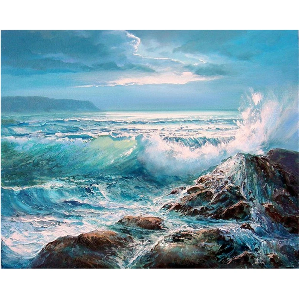 Landscape Scenery DIY Cross Stitch 11CT Embroidery Kits Craft Needlework Set Cotton Thread Printed Canvas Home Sale