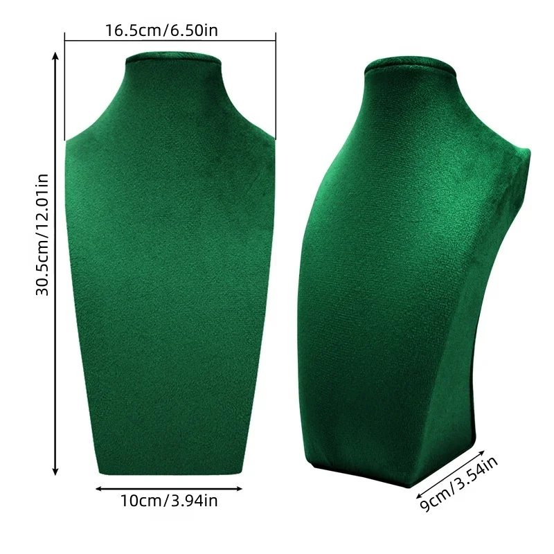 Velvet Covered Necklace Bust Display Stand Multi Color Mannequin Torso Jewelry Bust Holder Store Showcase Photo Shooting image 3
