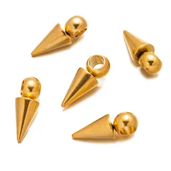 10pcs/Lot Stainless Steel Circular Cone Pendants For DIY Bracelets Earrings Jewelry Making Supplies Findings Components Charms