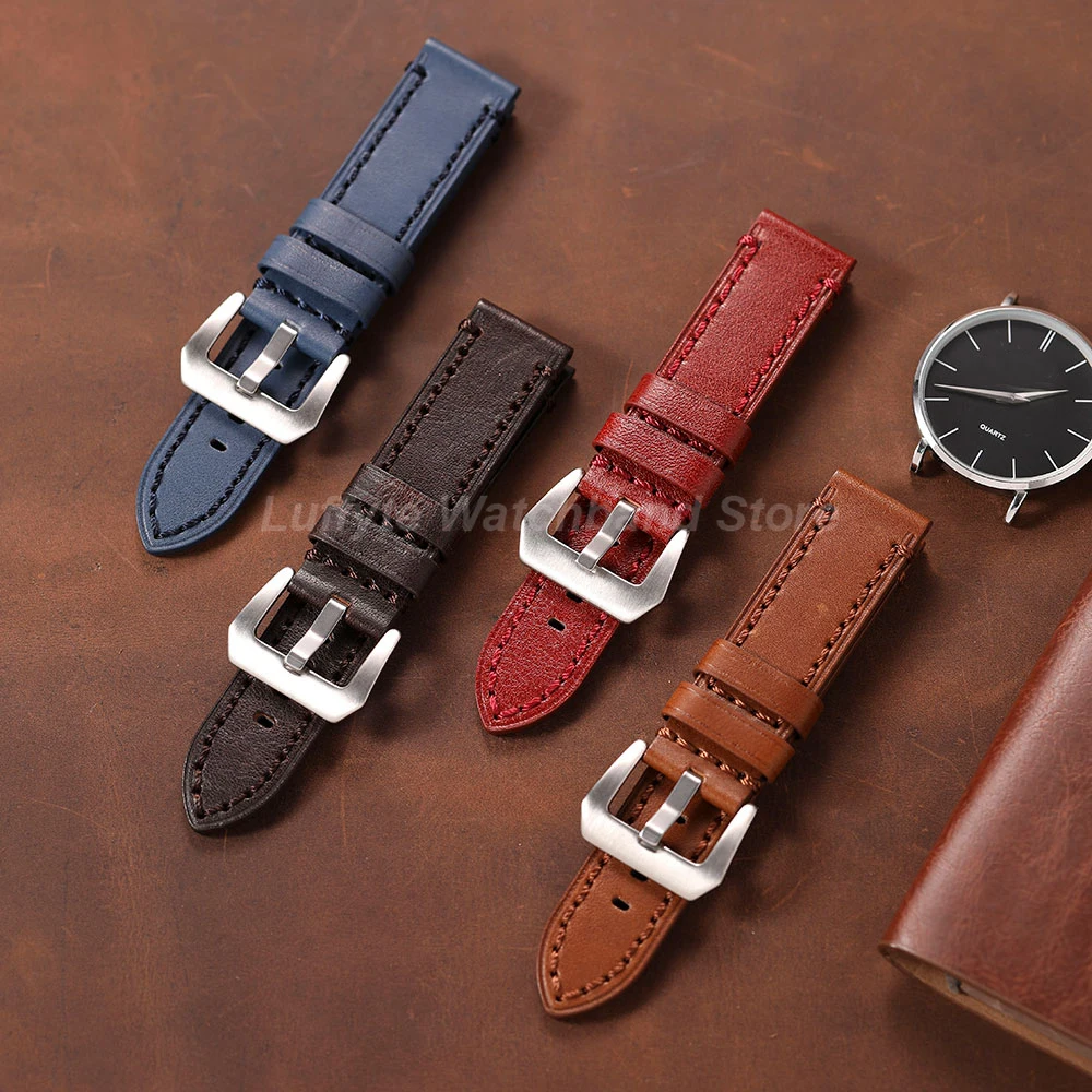 Vintage Leder-Uhrenarmband für Herren Echtes Leder Ersatzarmband 20mm 22mm 24mm 26mm Herren Armband