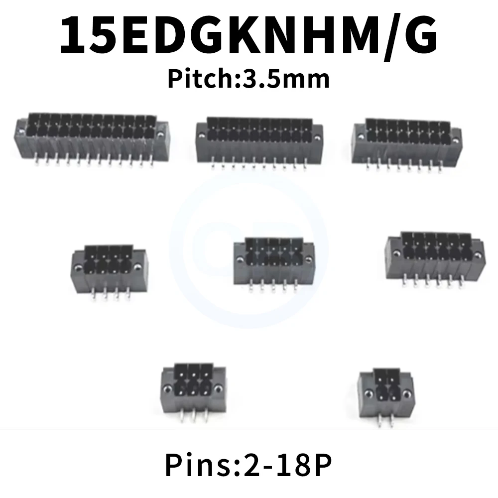 (5 pcs) KF 15EDGKNHM/G-3.5mm Curved Needle Double row plug-in screw free PCB connector 2*2P 3P 4P~18P 2EDGKSRMG-3.5