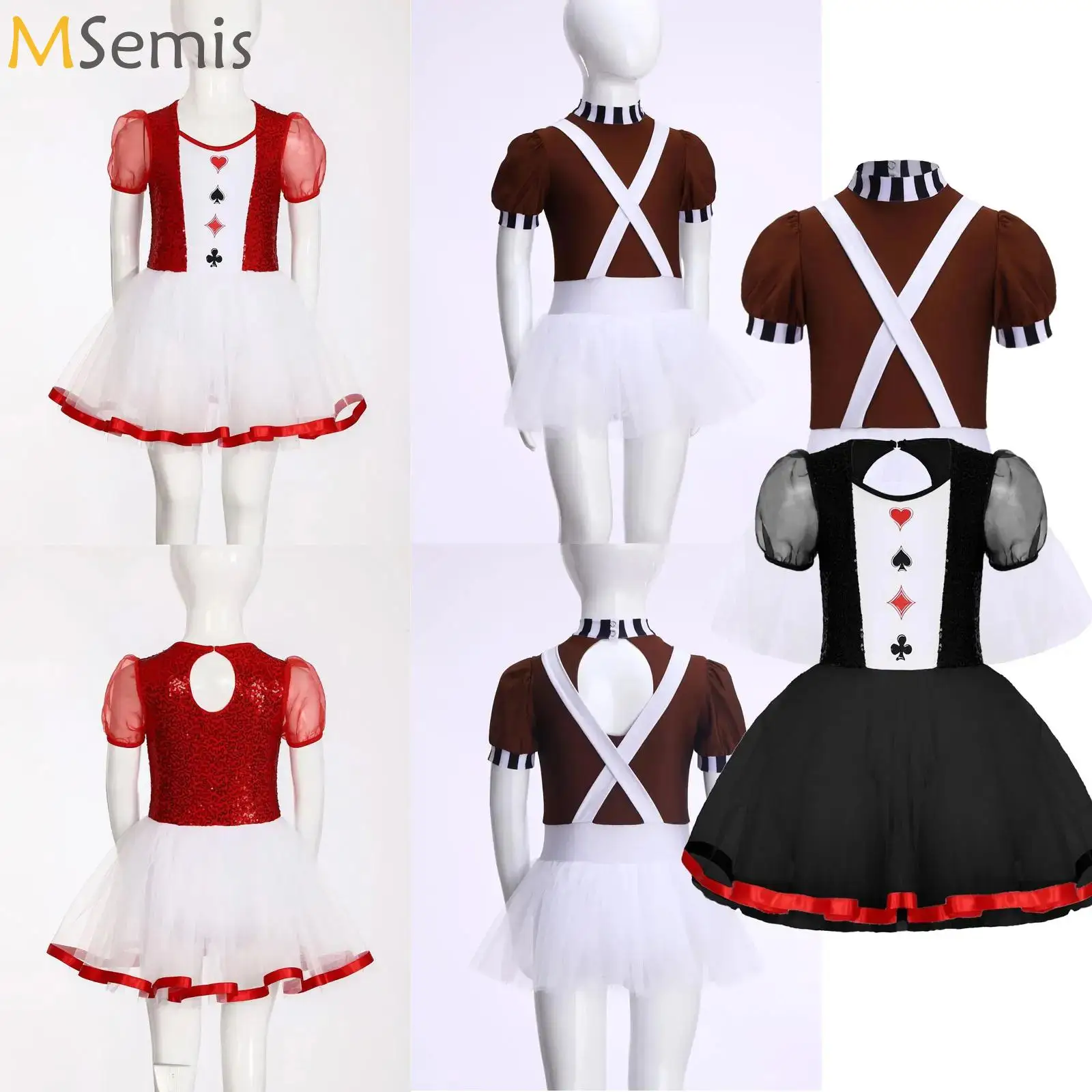 Kids Girls Princess Ballet Dance Tutu Dress Gymnastics Leotard Stage Carnival Stage Performance Costume Clown Cosplay Clothes