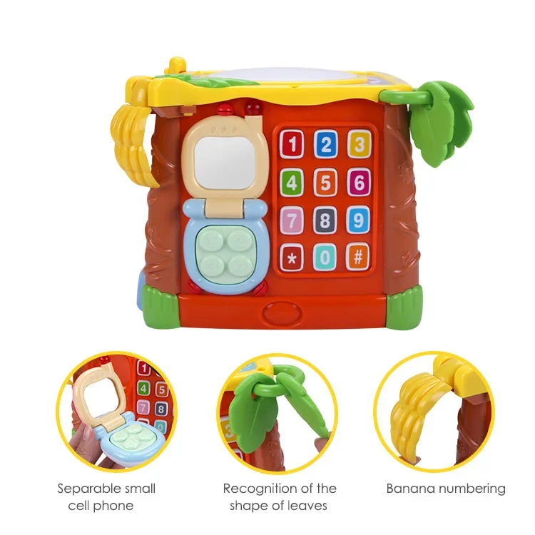 Goodway Multifuncional Educacional Bebê Atividade Cube, Eco-friendly Música Aprendizagem Toy, Diversão para a Promoção, Montessori Brinquedos