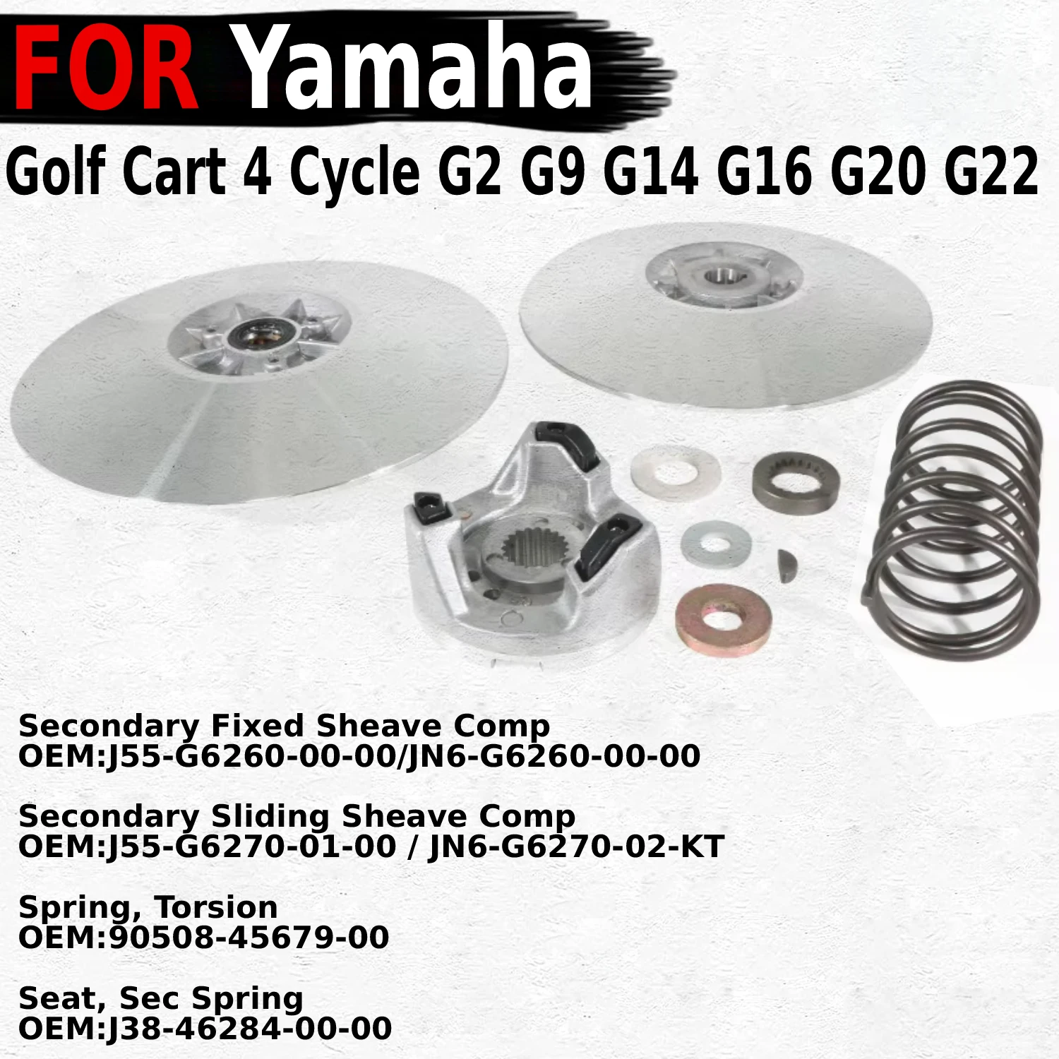 

Motorcycle Clutch Friction Disc Plate for Yamaha Golf Cart 4 Cycle G2 G9 G14 G16 G20 G22 Spring, Torsion OEM:90508-45679-00