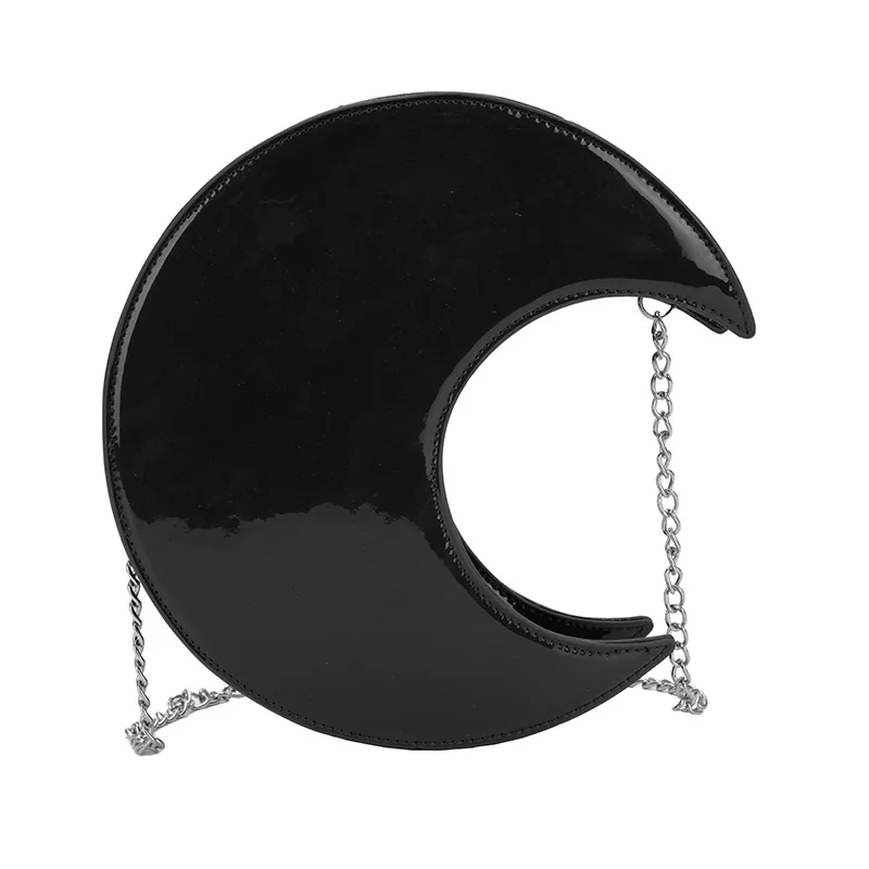 

Moon Shaped Bag Women's Shoulder Bag High Quality Leather Bag Metal Chain Shoulder Bag Crossbody Bag Dumpling Holiday Beach Bag