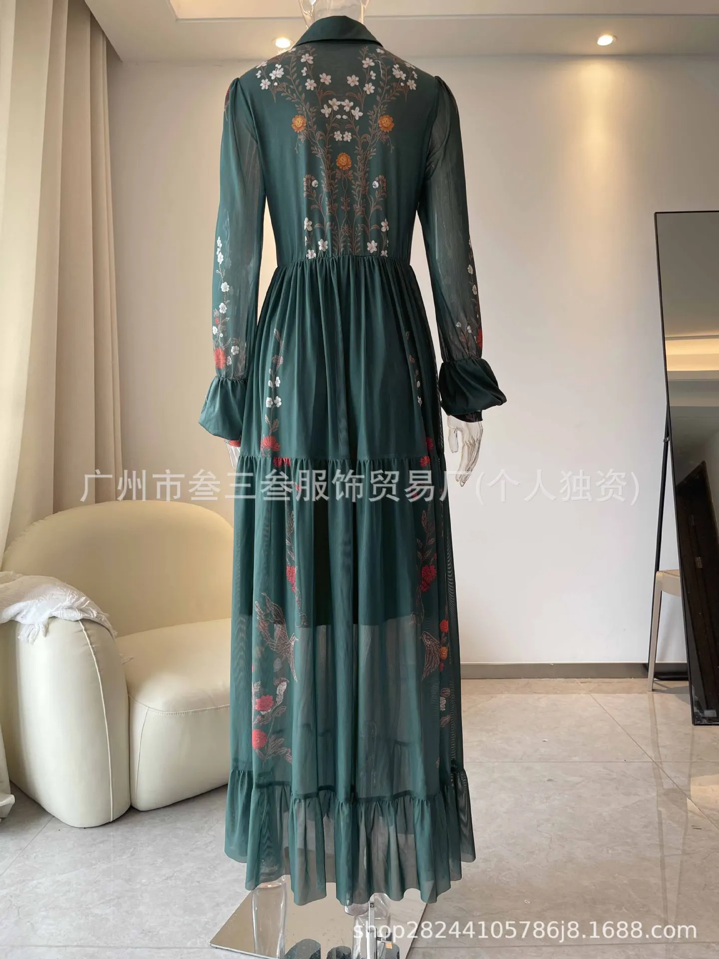 빈티지 패턴 프린트 긴 소매 여성 드레스 캐주얼 브이넥 하이 웨이스트 플리츠 가을 드레스 우아한 루즈 보헤미안 드레스