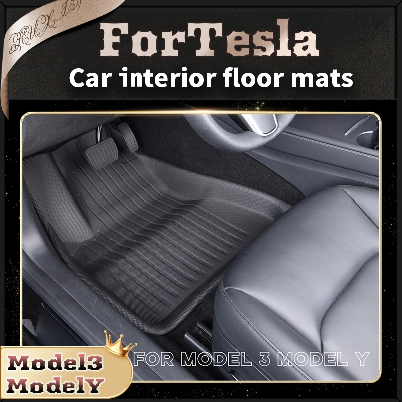 

2022 New 3D Floor Mat For Tesla Model 3 Model Y Custom Floor Liner Fully Surrounded Footpads Waterproof Non-Slip Carpet