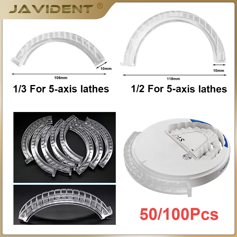 50/100Pcs Dental 5-axis Milling Bed Plastic Fixture C-type Zirconia Fixture for Cutting Ceramic Blocks Dental Materials