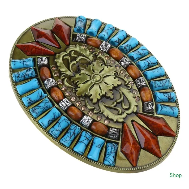 Dropship Cowboy Carved Belt Buckle Metal Ethnic Personality Buckle for DIY Belt