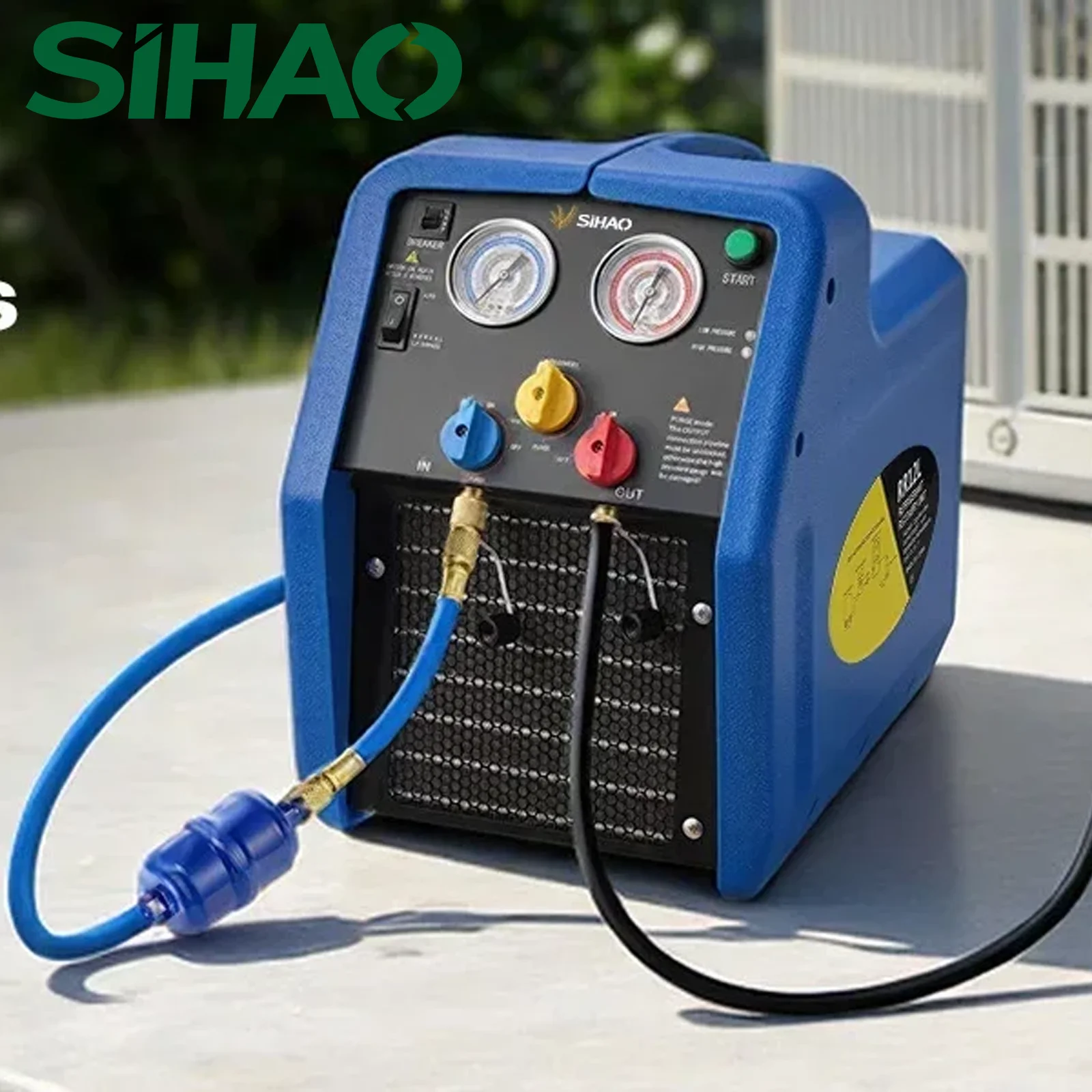 SIHAO Compact Portable Freon Recycling Unit, 3/4HP 60Hz Refrigerant Recovery Equipment, Professional HVAC & Automotive AC Service Tool for Vehicle Air Condition Refrigerant Recover Maintenance Jobs