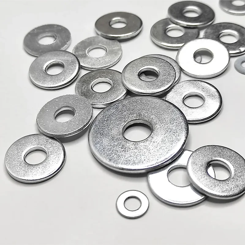 10/30Pcs Galvanized Steel Flat Washer O-Ring Plain Washers Sealing Solid Gasket Flat Plain Spacers Kit M3 M4 M5 M6 M8 M10 M12