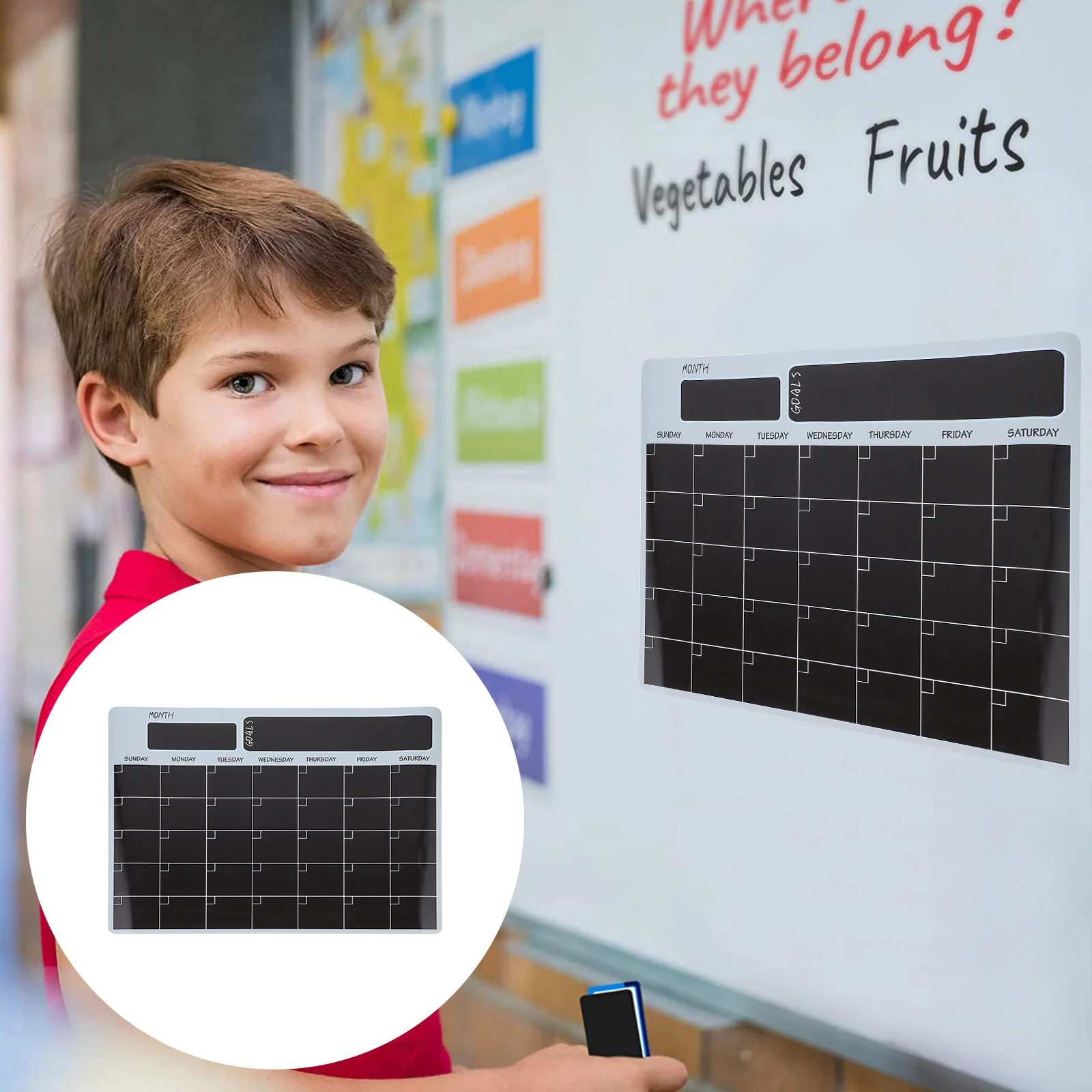 

Refrigerator Sticker Board Erasable Monthly Plan Calendar Meal Schedule Organizer Magnetic Planning Sticker Erasable Calendar