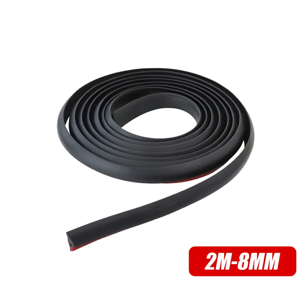 2meter Black Universal Automotive Gap Filling Slanted T-Bead Sealant Rubber Sealing Strip Car Accessories Waterproof Auto Parts