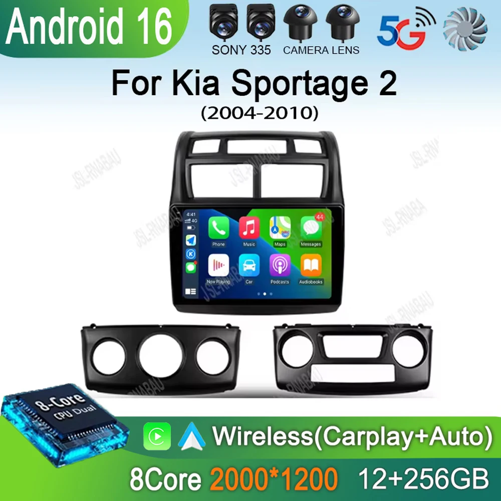 Car Radio Android 16 For Kia Sportage 2 2004 2005 2006 2007-2010 Navigation GPS Multimedia Video Player Stereo Wireless Carplay