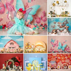 Newborn Birthday Photography Background Baby 1st Party Decoration Supplies Shower Cake Smash Princess Portrait Photo Studio Prop