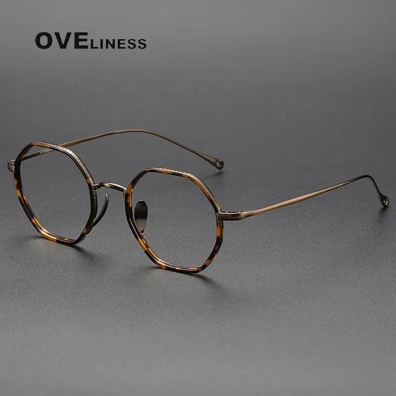 

Acetate Titanium Glasses Frame Men Vintage square Retro Eyeglasses frames Women Eyewear High Quality spectacles