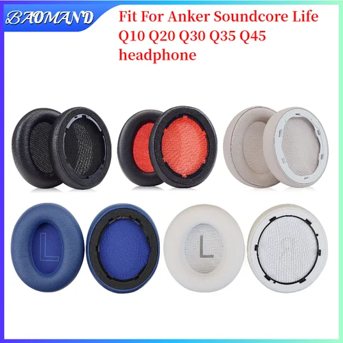 Almohadillas de repuesto para auriculares Anker Soundcore Life Q10 Q20 Q30 Q35 Q45, funda de cuero, orejeras