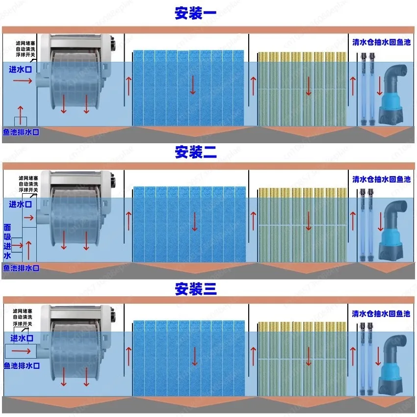 Sinking drum microfilter Koi pond circulating water filter Aquaculture fish pond microfilter filtration system